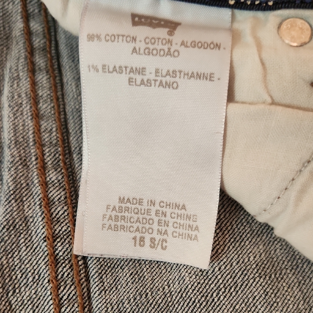 Levi's 525 Perfect Waist Blue Straight Leg Jeans size 16S - Picture 5 of 6